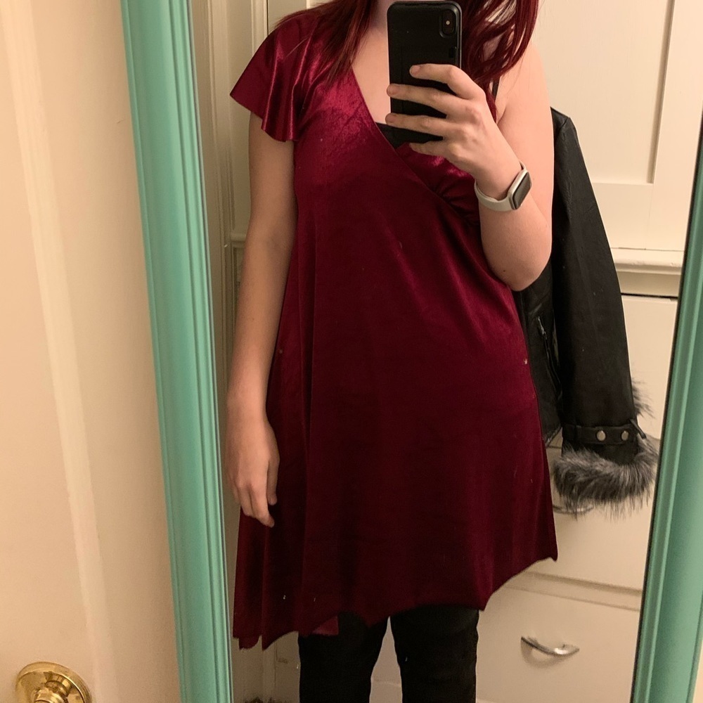 Gianni Bini Red Velvet Dress Size Medium